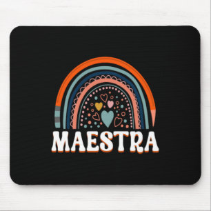 Back To School Maestra Cute Funny Spanish Teacher Mouse Mat