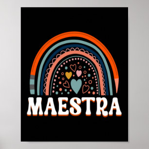 Back To School Maestra Cute Funny Spanish Teacher Poster