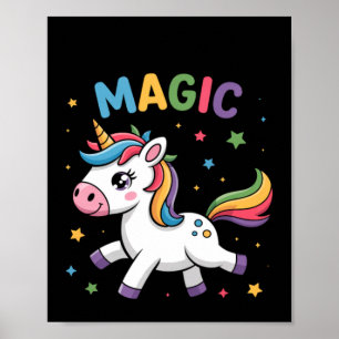 Back To School Magic Cute Unicorn Kids Poster