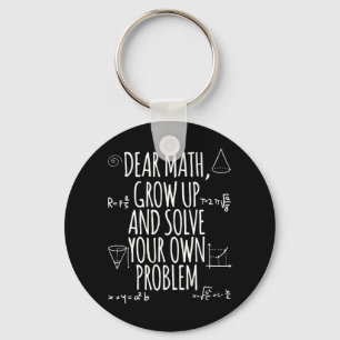 Back To School Math Quote For Girls Boys Teens Dea Key Ring