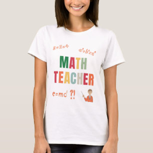 Back to School Math Teacher colourful T-Shirt
