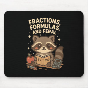 Back To School Math Teacher Racoon Fractions Form Mouse Mat