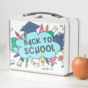 Back To School Metal Lunch Box