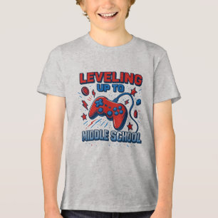 Back To School Middle School Video Gamer Boy Girl Tri-Blend Shirt