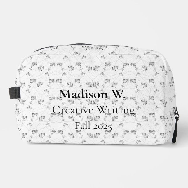 Back-to-School Minimal Line Pattern | Summer Dopp Kit (Front)