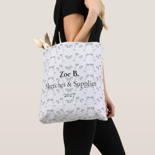 Back-to-School Minimal Line Pattern Summer Tote Bag