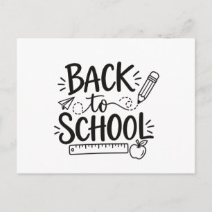 Back to School Minimal School Supplies Pencil Rule Postcard