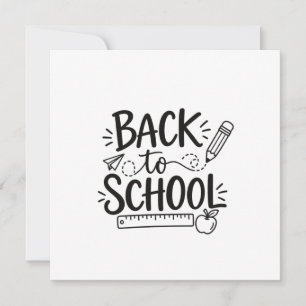 Back to School Minimal School Supplies Pencil Rule Thank You Card