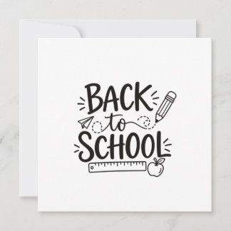 Back to School Minimal School Supplies Pencil Rule Thank You Card