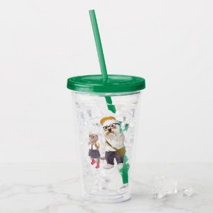 Back to School: Miss Meow & Bichon Students Acrylic Tumbler