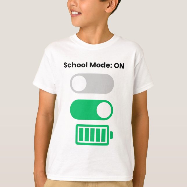 Back to School Mode ON Fun Kids T-Shirt (Front)