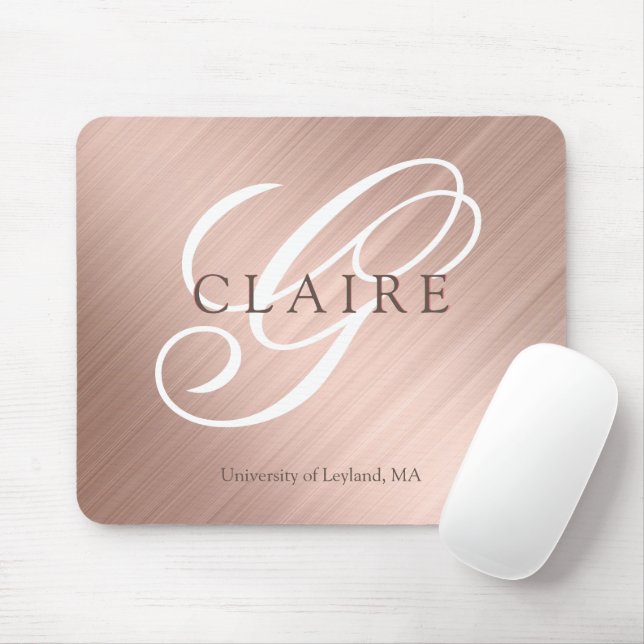 Back To School Monogram School Name Mouse Mat (With Mouse)