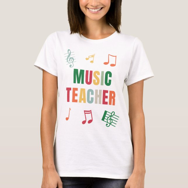 Back to School Music Teacher colourful T-Shirt (Front)