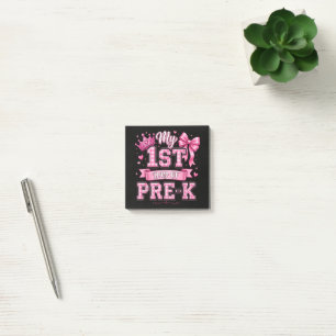 Back to School My 1st Day of Pre-K Pink Bow Girls Post-it Notes
