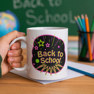 Back to School Neon Pop Art Bright Classroom Coffee Mug