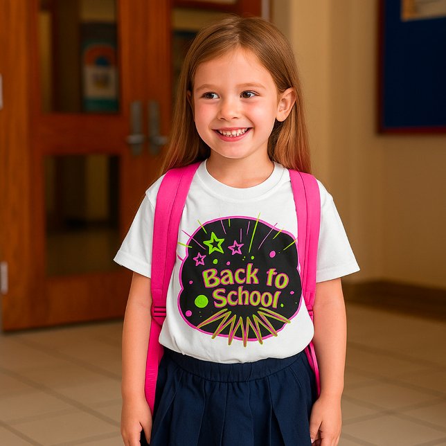 Back to School Neon Pop Art Bright Classroom T-Shirt (Creator Uploaded)