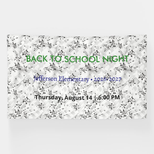 Back to School Night Vinyl Banner – Custom School  (Horizontal)