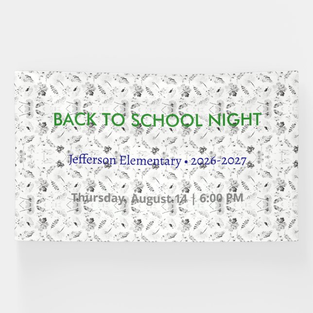 Back to School Night Vinyl Banner – Custom School  (Horizontal)