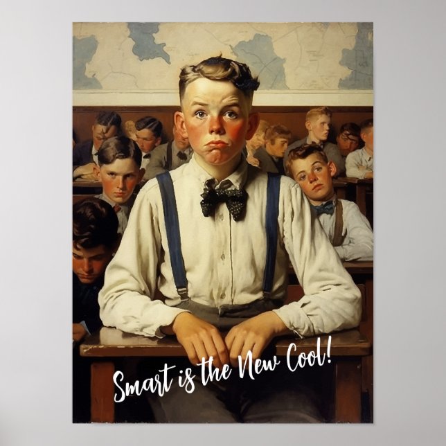 Back to school Norman Rockwell drawings style Poster (Front)