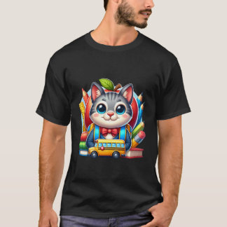 Back To School Norwegian Forest Cat Boys Girls Stu T-Shirt