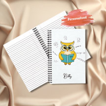 Back to School Notebook – Owl & Math Formula