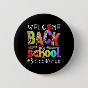 Back To School Nurse First Day Of School Leopard  6 Cm Round Badge