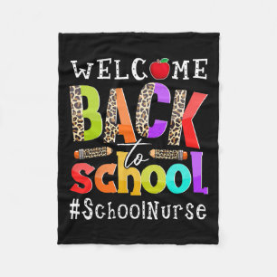 Back To School Nurse First Day Of School Leopard Fleece Blanket