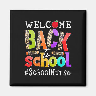 Back To School Nurse First Day Of School Leopard Magnet