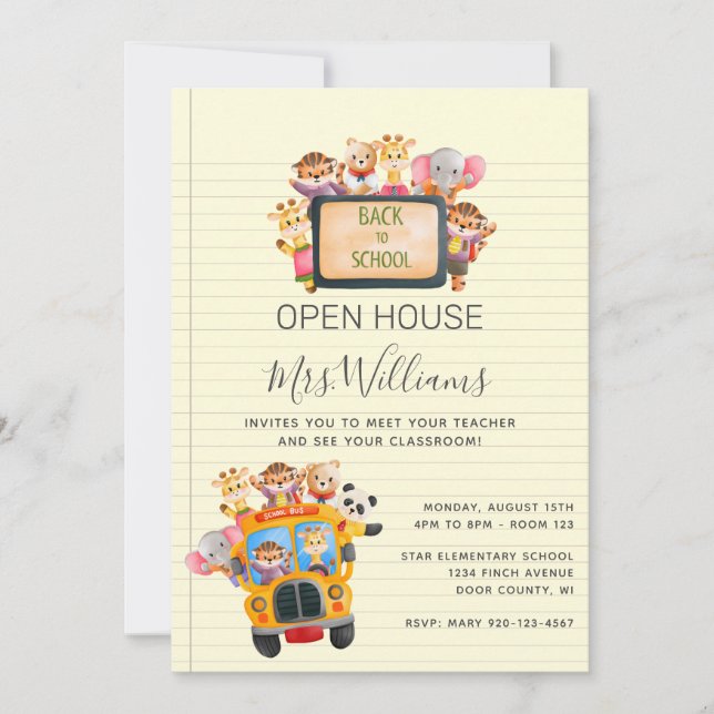 Back to School Open House Invitation (Front)