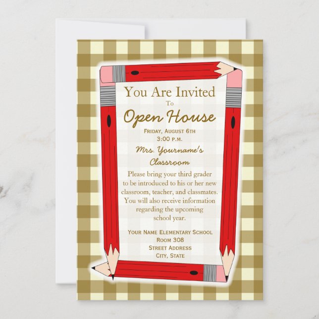 Back To School Open House Invitation (Front)
