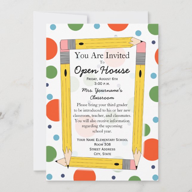 Back To School Open House Invitation (Front)