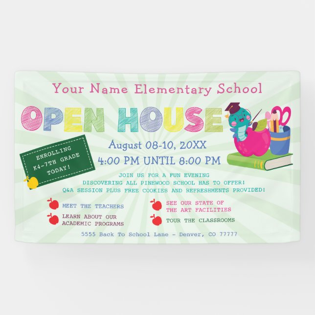 Back to School Open House Meet The Teacher Banner (Horizontal)