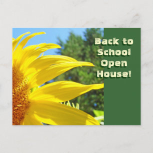 Back to School Open House! party Fall Sunflowers Invitation Postcard