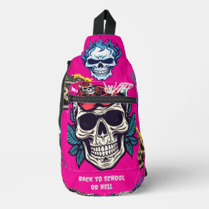 Back to school or hell Vibrant spooky pink Sling Bag
