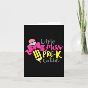 Back To School Outfits Girls Little Miss Prek Cuti Card