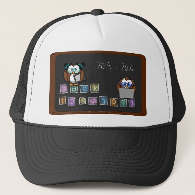 back to school  owl trucker hat (Front)