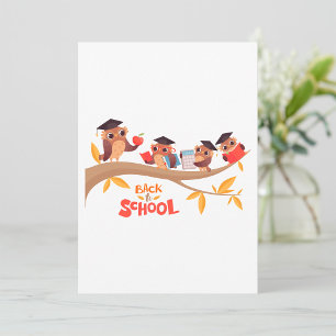 Back To School Owls Invitation