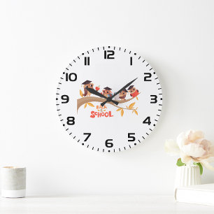 Back To School Owls Large Clock
