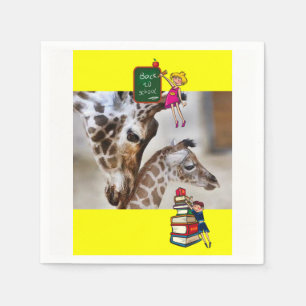Back to School Paper Napkins Giraffe