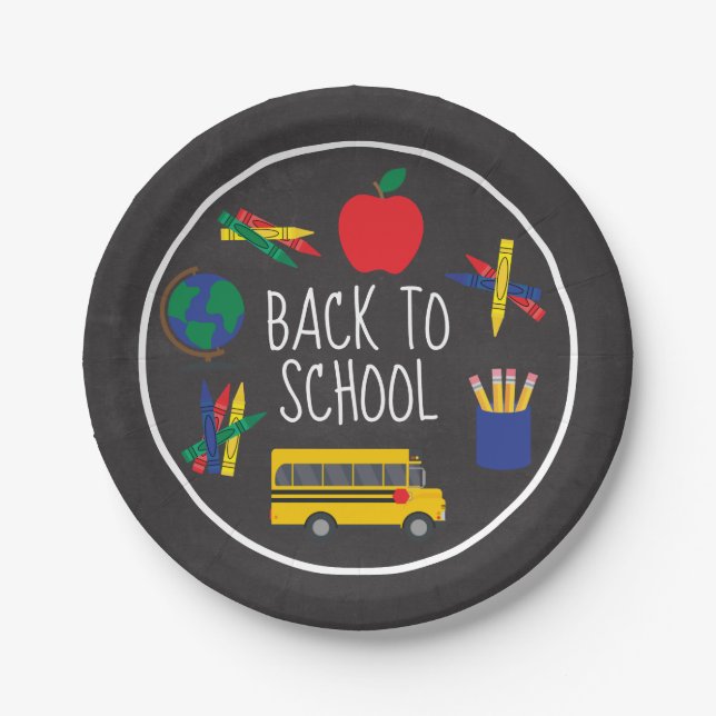 Back to School Paper Plates for Party or Breakfast (Front)
