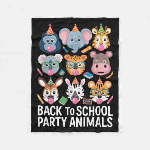 Back to School Party Animals Zoo Wildlife Safari Fleece Blanket