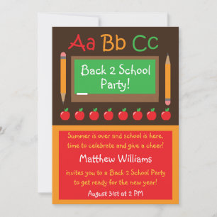 Back to School Party Invitation