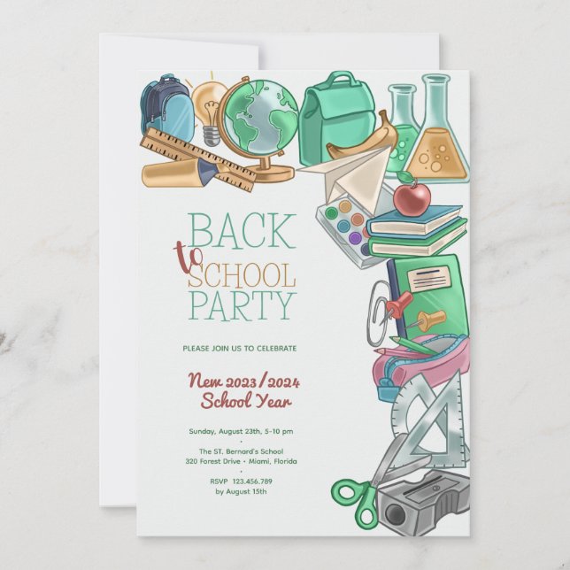 Back to school party invitation (Front)