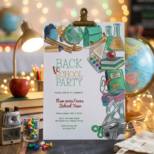 Back to school party invitation