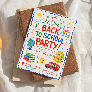 Back to school party invitation