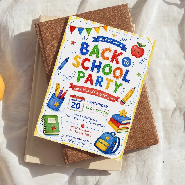 Back to School Party  Invitation (Creator Uploaded)