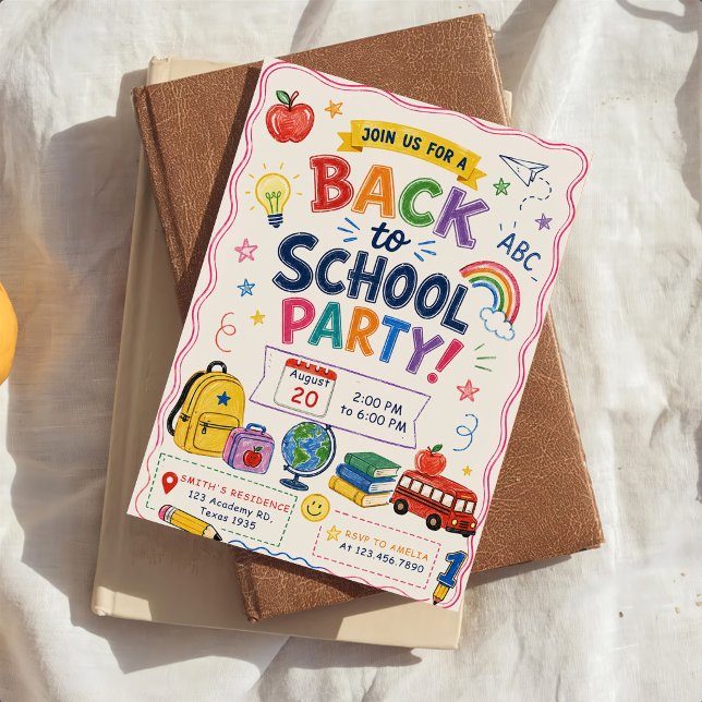 Back to school party  invitation (Creator Uploaded)