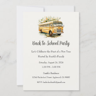 Back to School Party Invitation, End of Summer  Invitation
