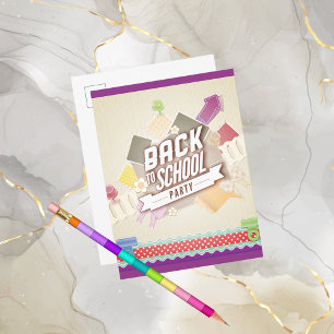 Back To School Party Invitation Postcard
