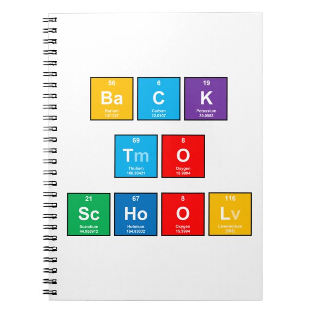 Back To School Periodic Table Notebook (Front)
